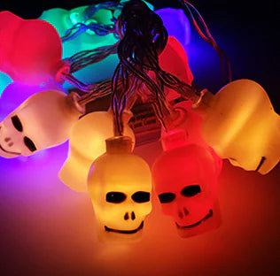 Halloween LED Pumpkin String Lights - Spooky Indoor/Outdoor Decorations