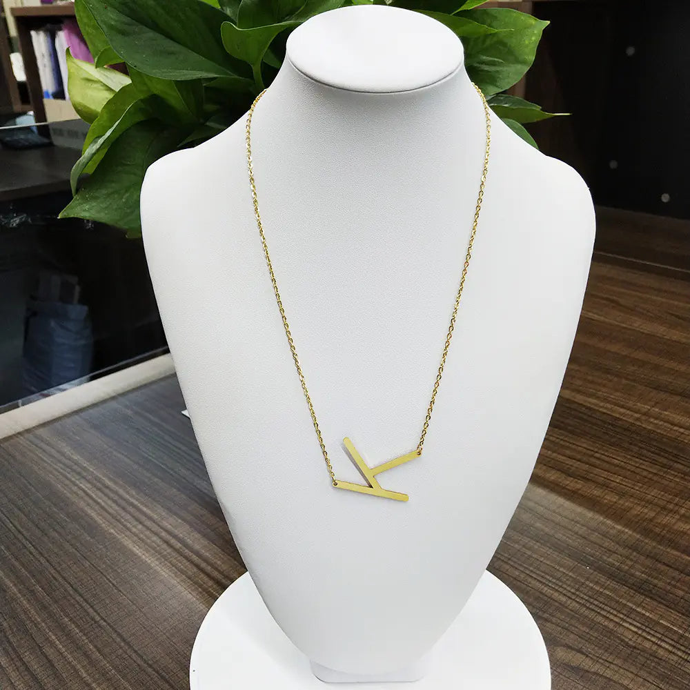 Personalized Alphabet Pendant Necklace - Colorful Initial Jewelry