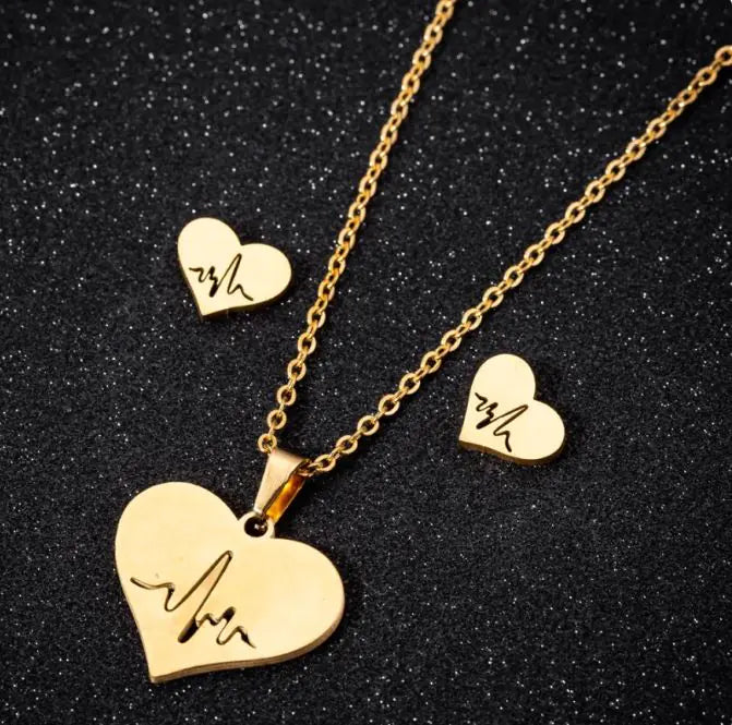 Elegant Heart Pendant Necklace - Stainless Steel Love Jewelry