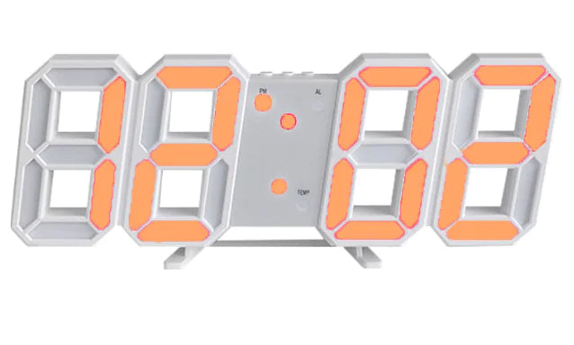 Digital LED Wall Clock with Alarm - Large Display Temperature Clock for Home & Office