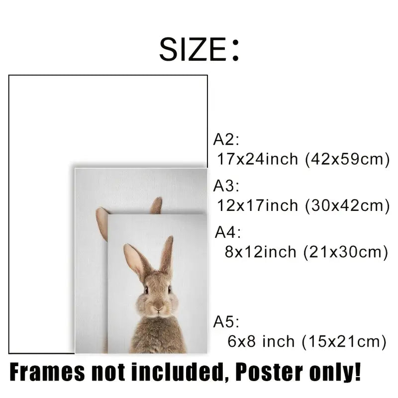 Kawaii Rabbit Canvas Wall Art Set - 2 Piece Cute Bunny Paintings for Home Decor