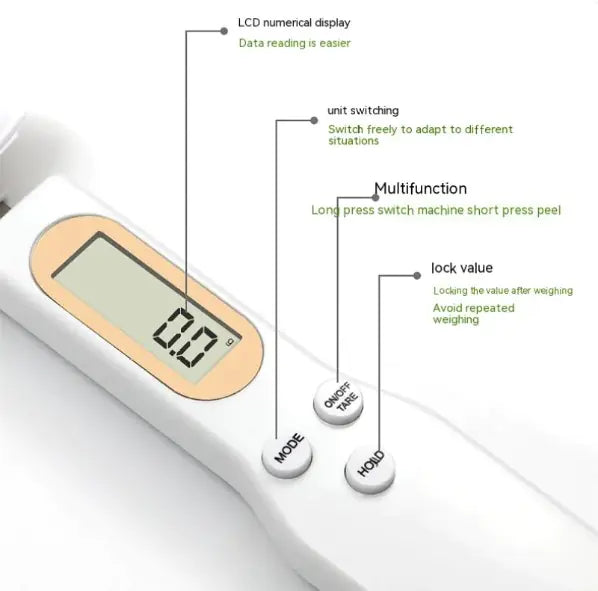 Handheld Electronic Kitchen Scale - Digital Food Scale with Precision Weighing for Cooking & Baking