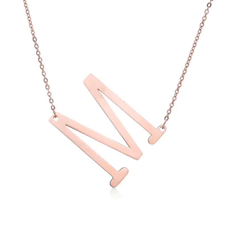 Personalized Alphabet Pendant Necklace - Colorful Initial Jewelry