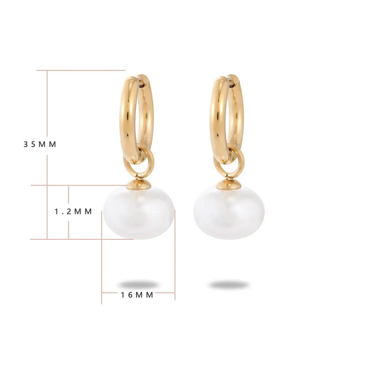 Minimalist Pearl Drop Earrings - Titanium Steel Elegance