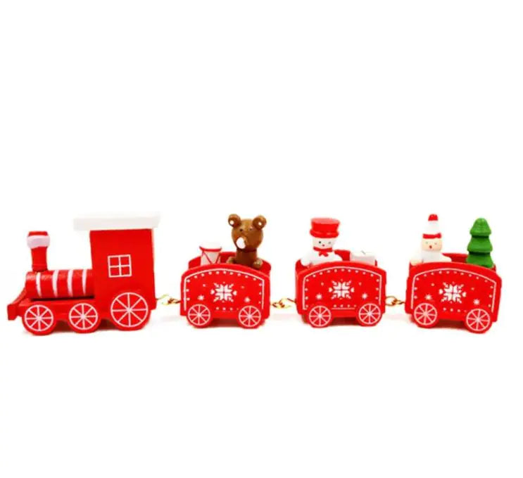 Vintage Christmas Wooden Train Ornament - Festive Holiday Tree Decoration