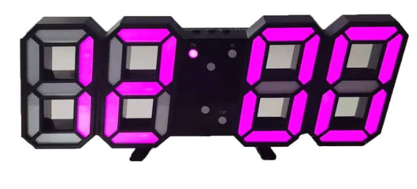 Digital LED Wall Clock with Alarm - Large Display Temperature Clock for Home & Office