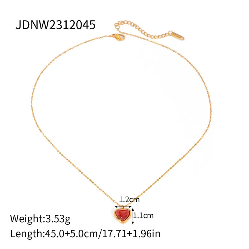 Elegant Heart Jewelry Set - 18K Gold Plated Bracelet & Necklace