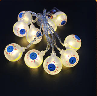 Halloween LED Pumpkin String Lights - Spooky Indoor/Outdoor Decorations