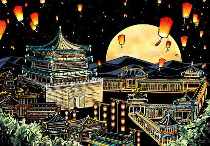 Scratch Art Cityscape Painting Kit - DIY Night Scene Art with Famous Landmarks