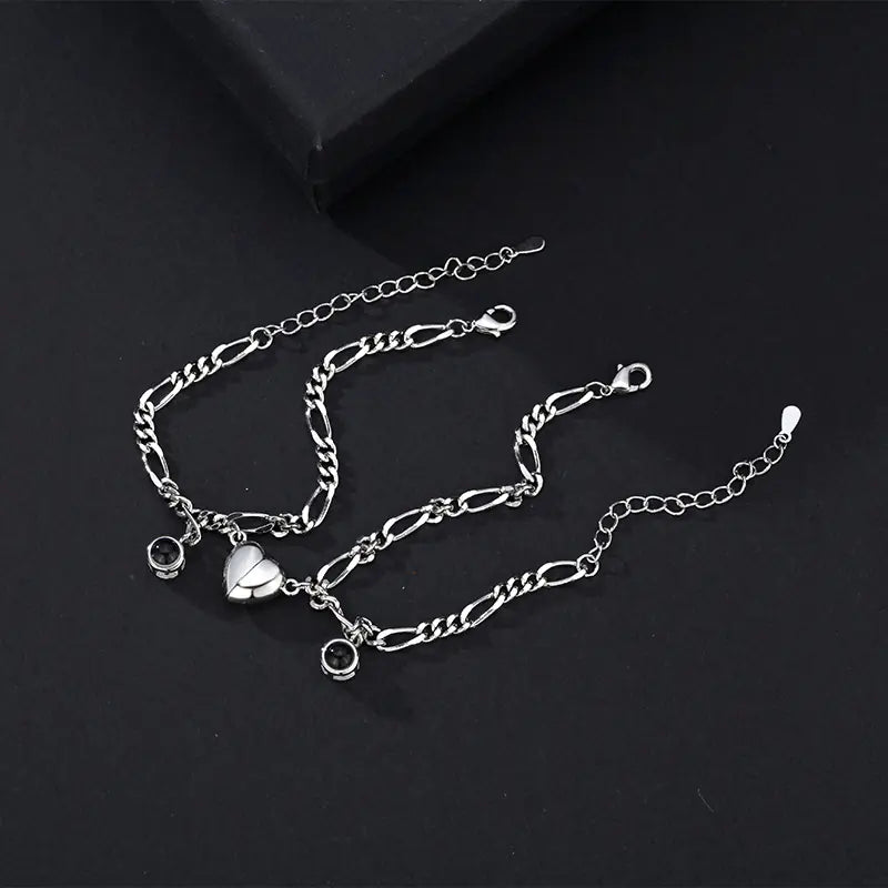 Couple Bracelet with Simple Projection in 100 Languages