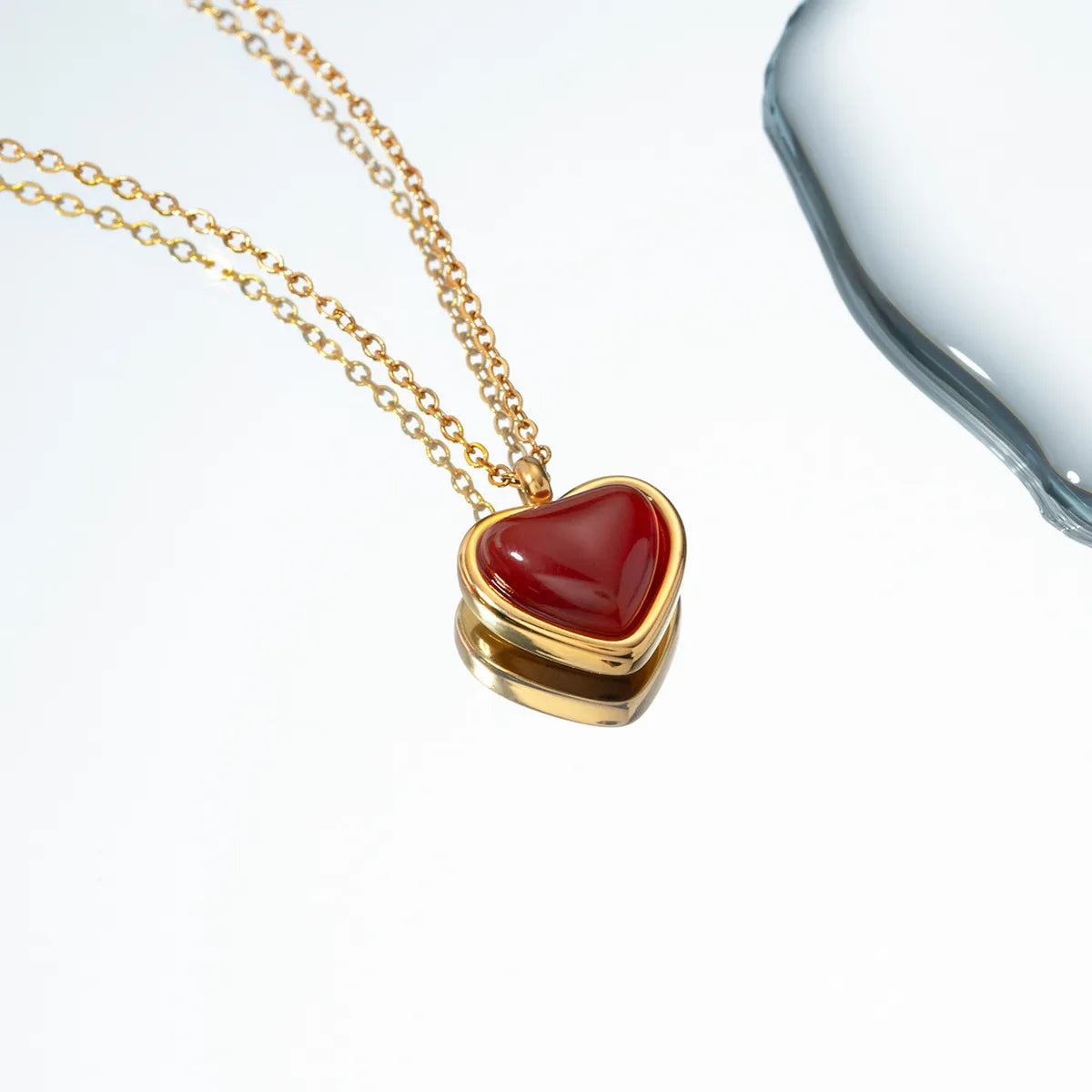 Elegant Heart Jewelry Set - 18K Gold Plated Bracelet & Necklace