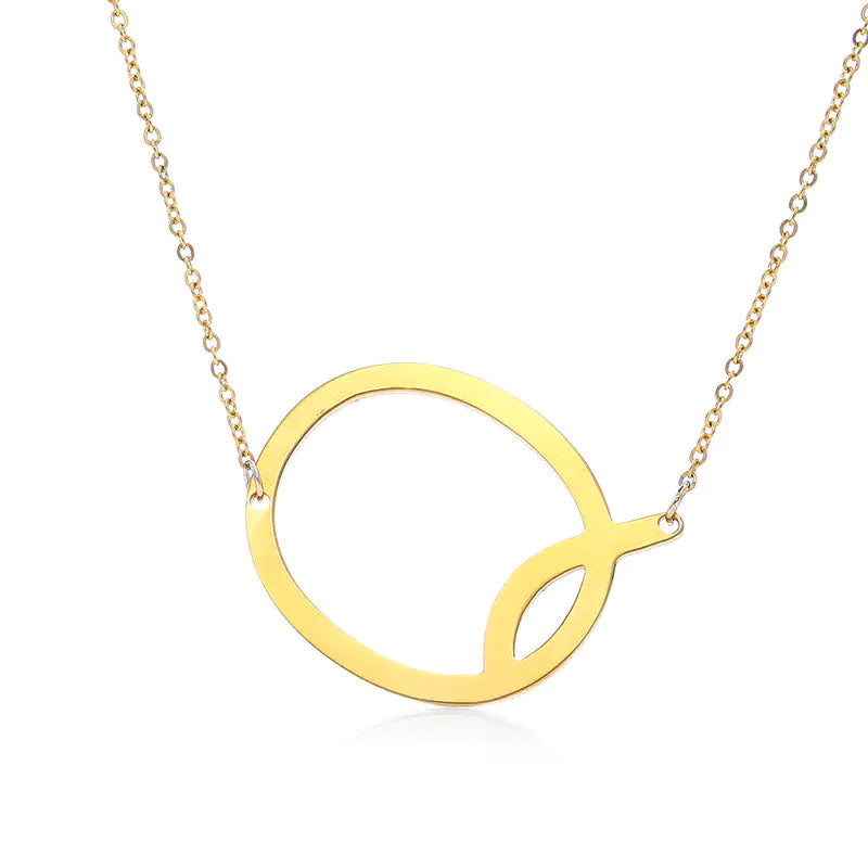 Personalized Alphabet Pendant Necklace - Colorful Initial Jewelry