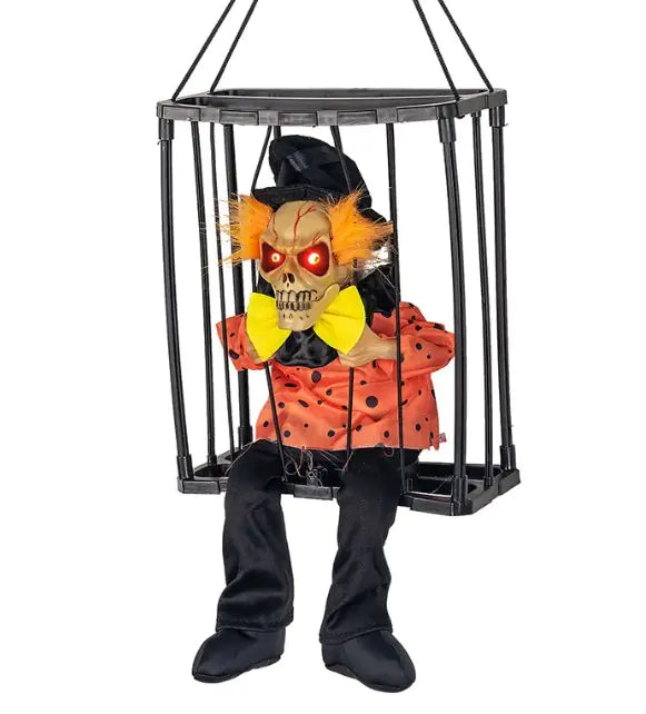 Glowing Caged Ghost Halloween Decoration - Spooky Light-Up Decor
