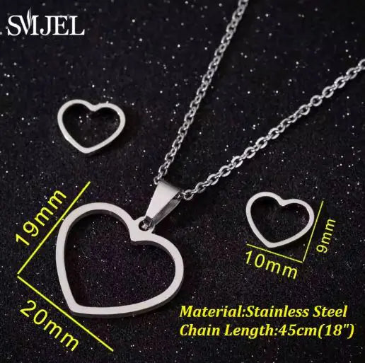 Elegant Heart Pendant Necklace - Stainless Steel Love Jewelry