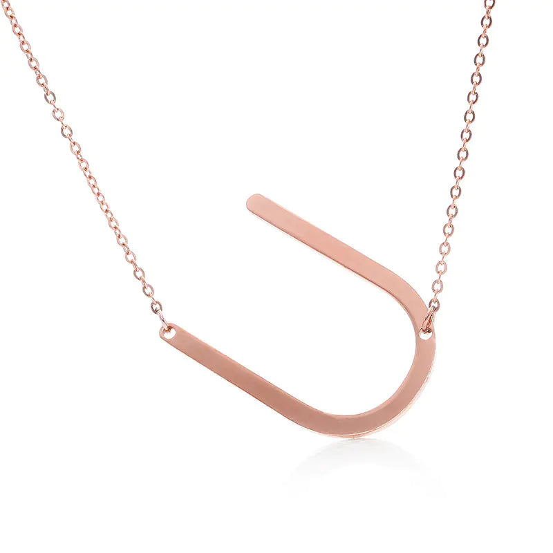 Personalized Alphabet Pendant Necklace - Colorful Initial Jewelry