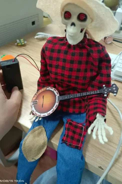 Musical Halloween Skeleton - Banjo Playing Spooky Decoration