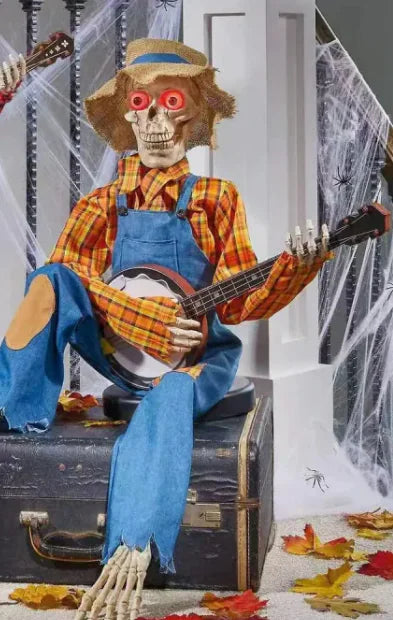 Musical Halloween Skeleton - Banjo Playing Spooky Decoration