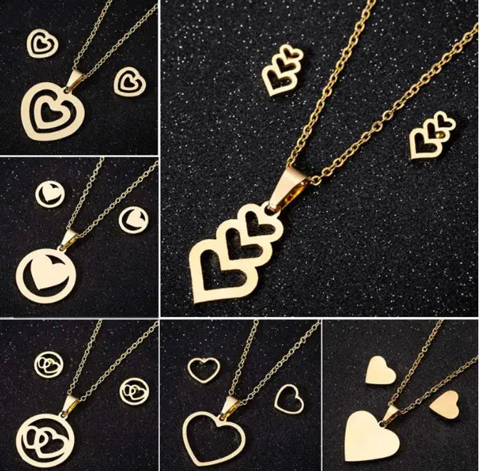 Elegant Heart Pendant Necklace - Stainless Steel Love Jewelry