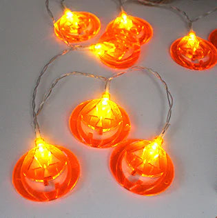 Halloween LED Pumpkin String Lights - Spooky Indoor/Outdoor Decorations