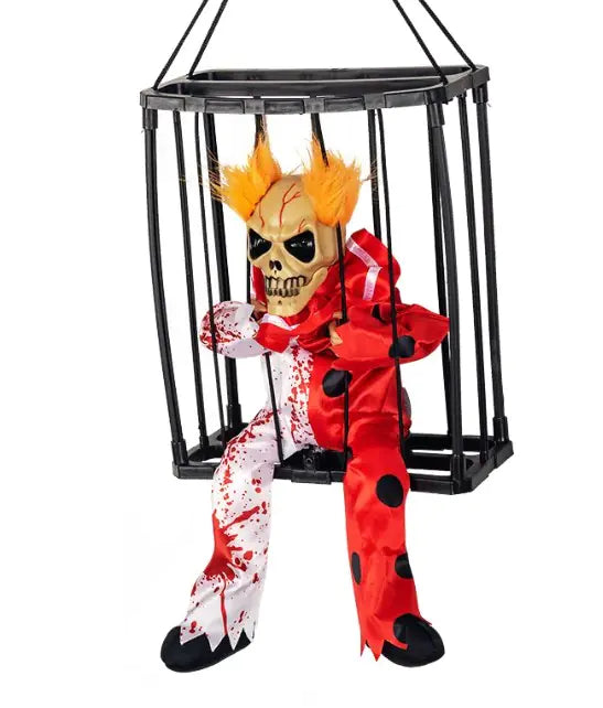 Glowing Caged Ghost Halloween Decoration - Spooky Light-Up Decor