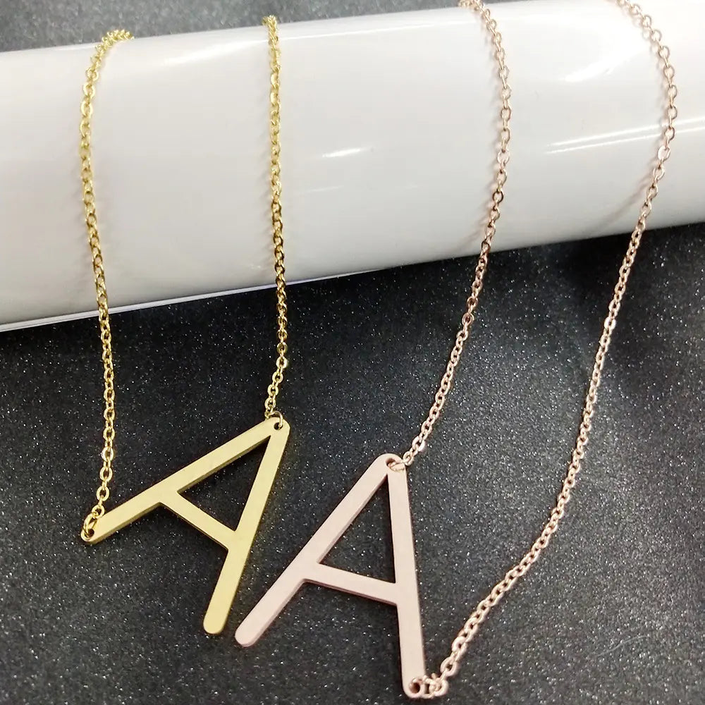 Personalized Alphabet Pendant Necklace - Colorful Initial Jewelry