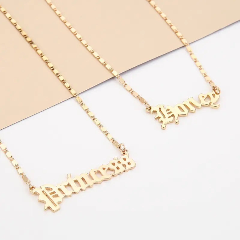 Gold "Angel" and "Princess" Necklaces