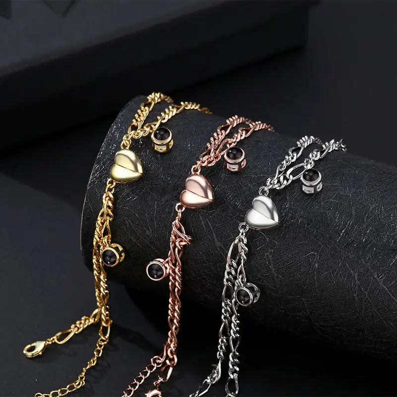 Couple Bracelet with Simple Projection in 100 Languages