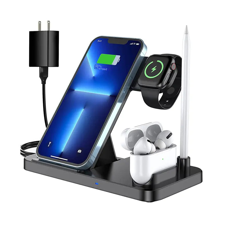 3-in-1 Wireless Charging Station - Fast Charge Stand for iPhone, Apple Watch & AirPods