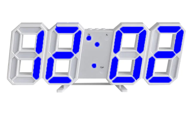 Digital LED Wall Clock with Alarm - Large Display Temperature Clock for Home & Office