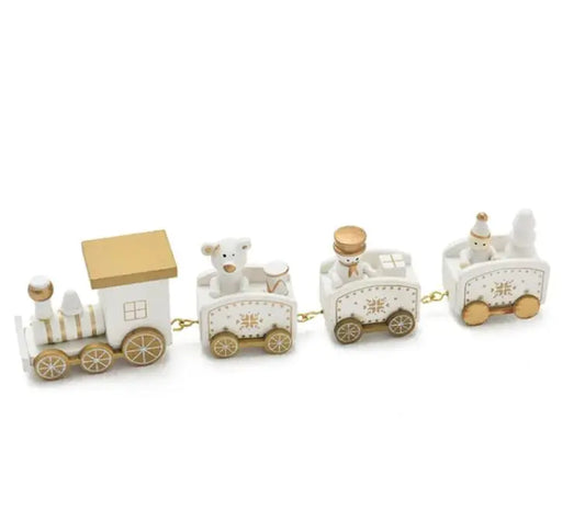 Vintage Christmas Wooden Train Ornament - Festive Holiday Tree Decoration