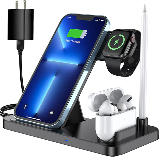 3-in-1 Wireless Charging Station - Fast Charge Stand for iPhone, Apple Watch & AirPods