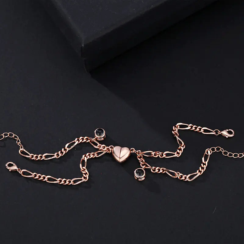 Couple Bracelet with Simple Projection in 100 Languages