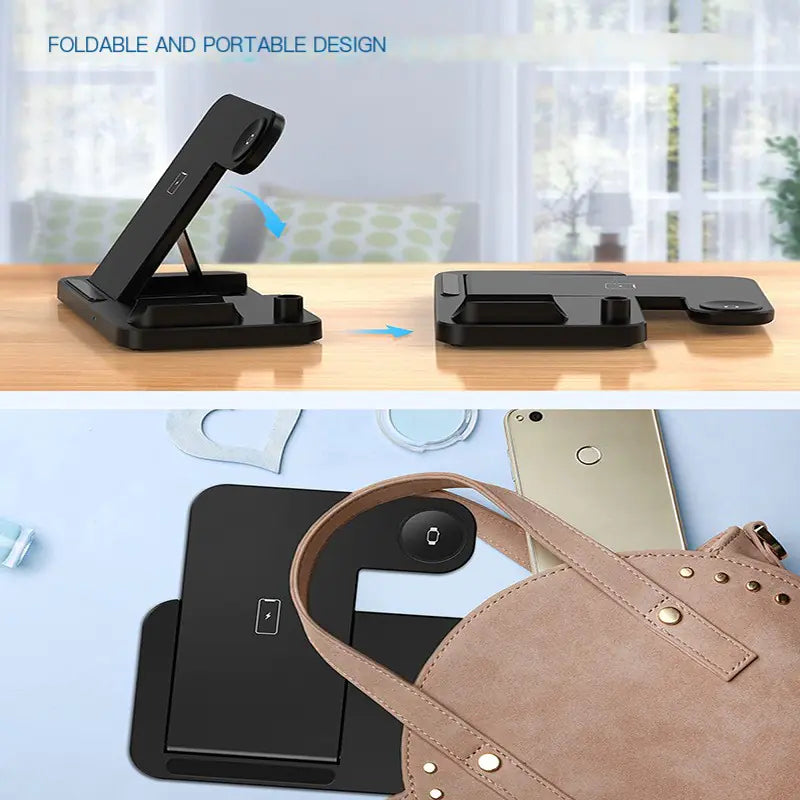 3-in-1 Wireless Charging Station - Fast Charge Stand for iPhone, Apple Watch & AirPods