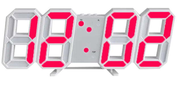 Digital LED Wall Clock with Alarm - Large Display Temperature Clock for Home & Office