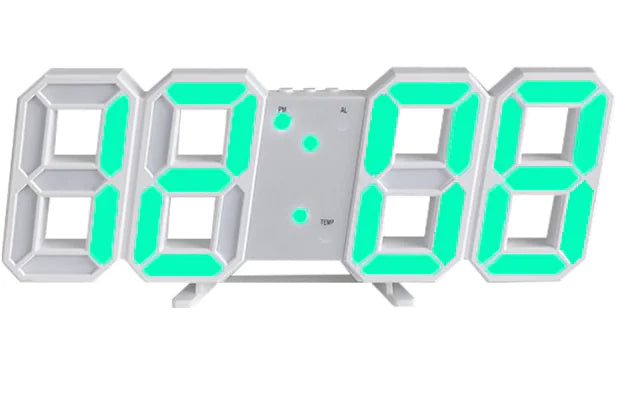 Digital LED Wall Clock with Alarm - Large Display Temperature Clock for Home & Office