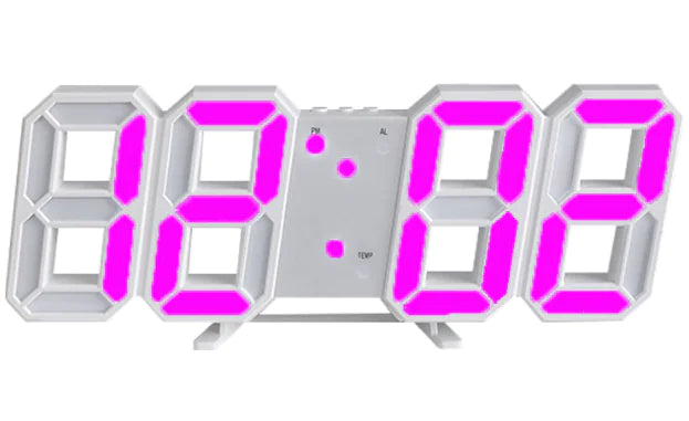 Digital LED Wall Clock with Alarm - Large Display Temperature Clock for Home & Office