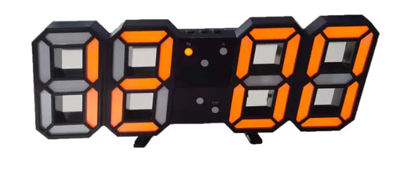 Digital LED Wall Clock with Alarm - Large Display Temperature Clock for Home & Office
