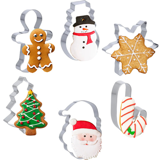 Holiday Spirit Cookie Cutters 6-Piece Stainless Steel