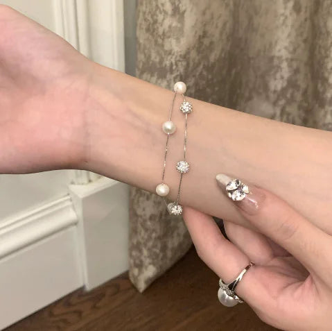 Beaded Cross Chain Jewelry Set - Spiritual Bracelet & Necklace