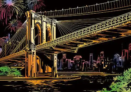 Scratch Art Cityscape Painting Kit - DIY Night Scene Art with Famous Landmarks