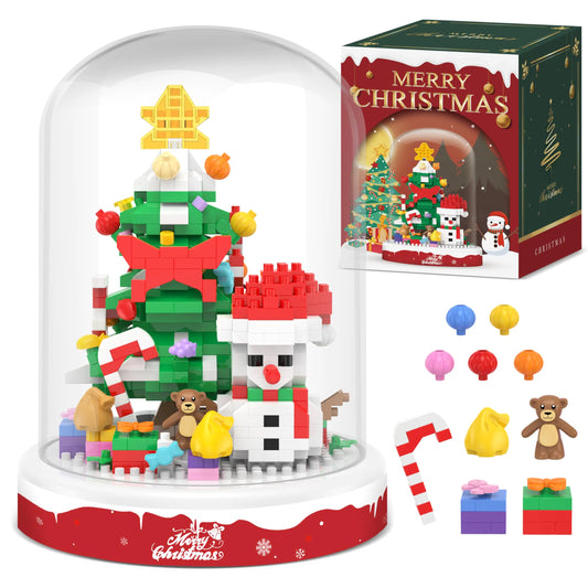 Festive Snowman Building Block Set - 516 Pieces with Display Cover