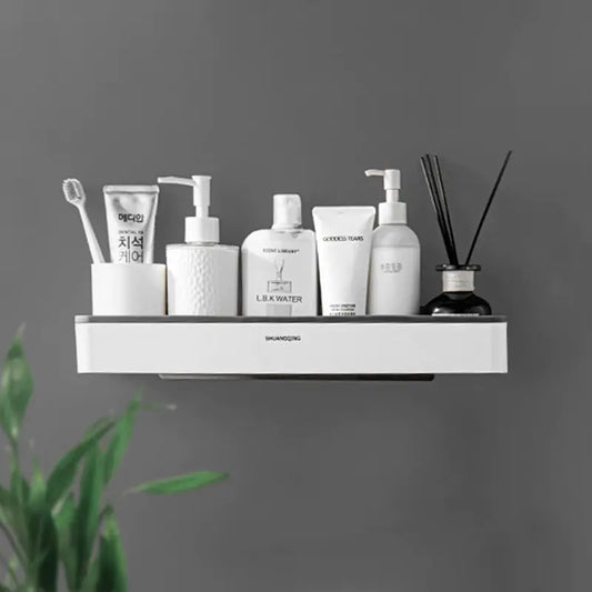 No-Drill Wall-Mounted Bathroom Storage Organizer - Adhesive Shower Caddy